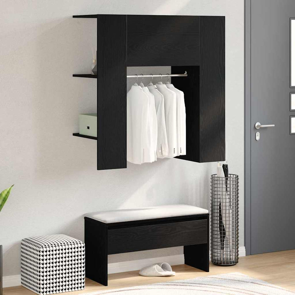 vidaXL Hallway Cabinet with Shelf Black Oak-Look 97.5 x 37 x 99 cm