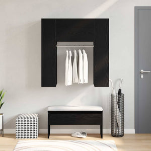 Flurschrank mit Regal Schwarz Eiche