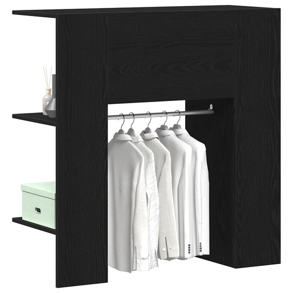 Flurschrank mit Regal Schwarz Eiche