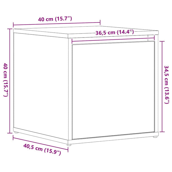 Kommode Schwarz Eichen-Optik 40x40 cm