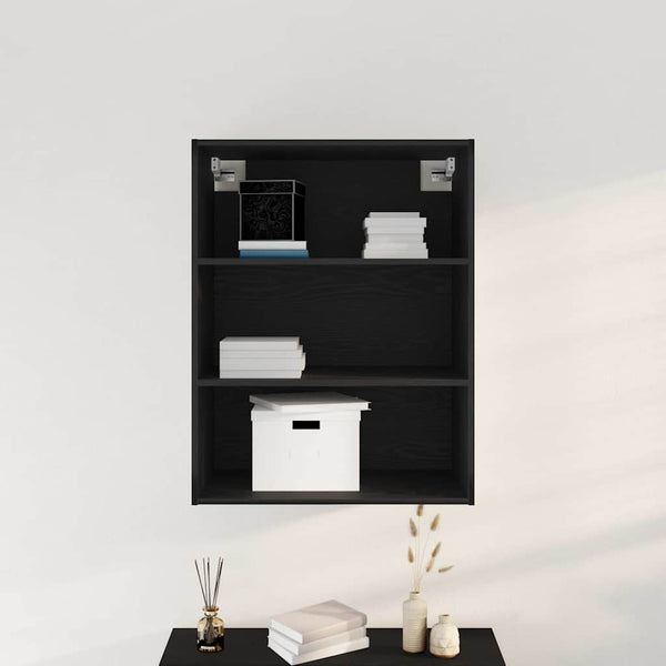Hängender Wandschrank Schwarz Eiche 69,5x32,5x90cm