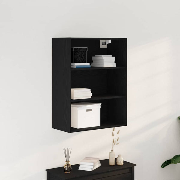 Hängender Wandschrank Schwarz Eiche 69,5x32,5x90cm