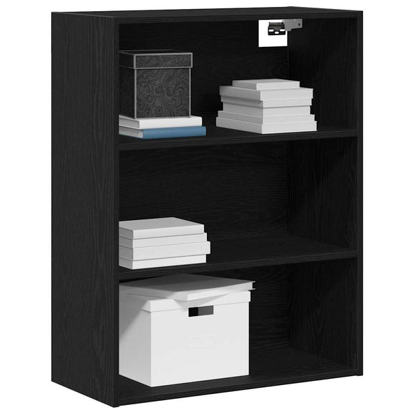 Hängender Wandschrank Schwarz Eiche 69,5x32,5x90cm