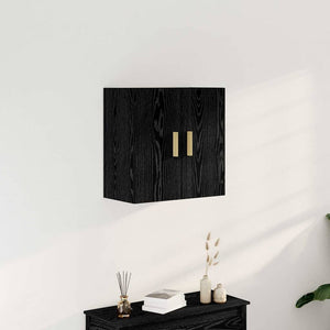Wandschrank Schwarz Eichenoptik 60 cm