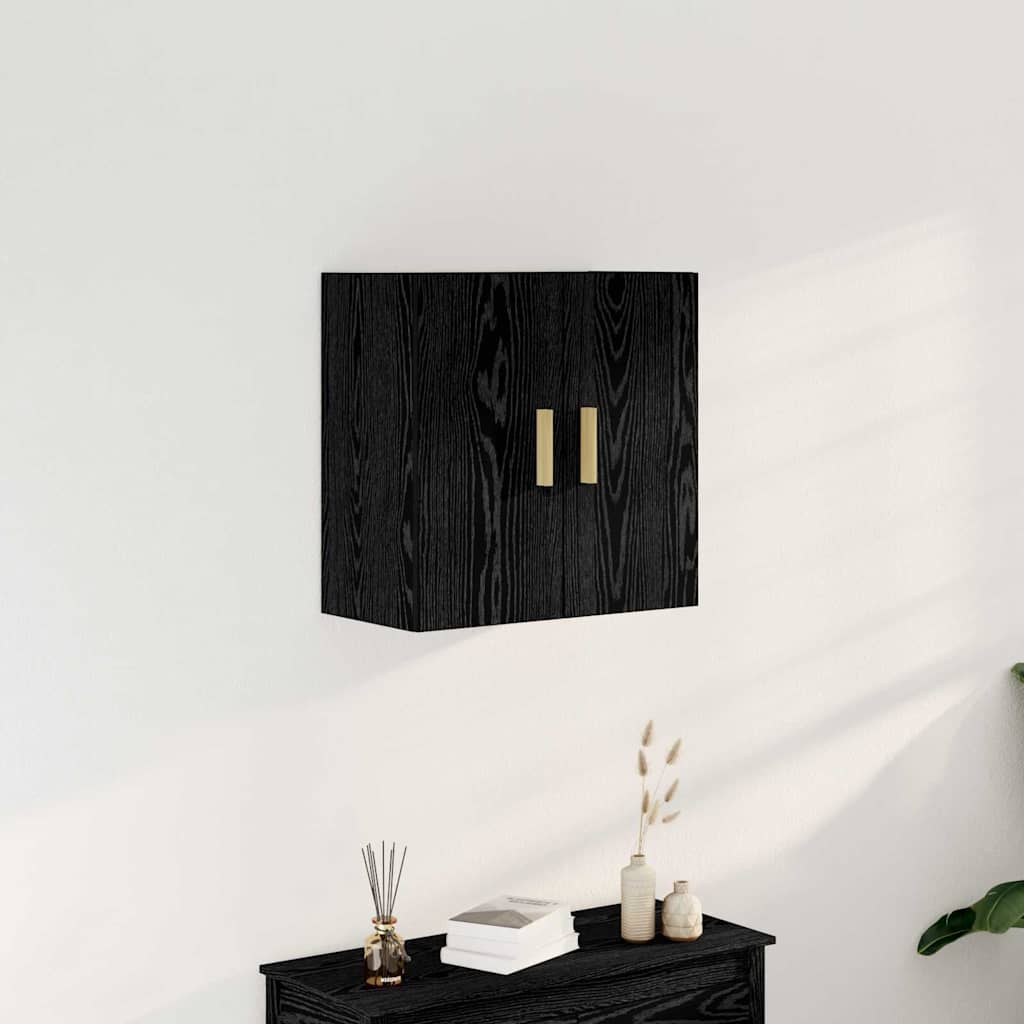 Wandschrank Schwarz Eichenoptik 60 cm