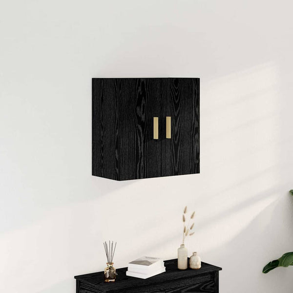 Wandschrank Schwarz Eichenoptik 60 cm