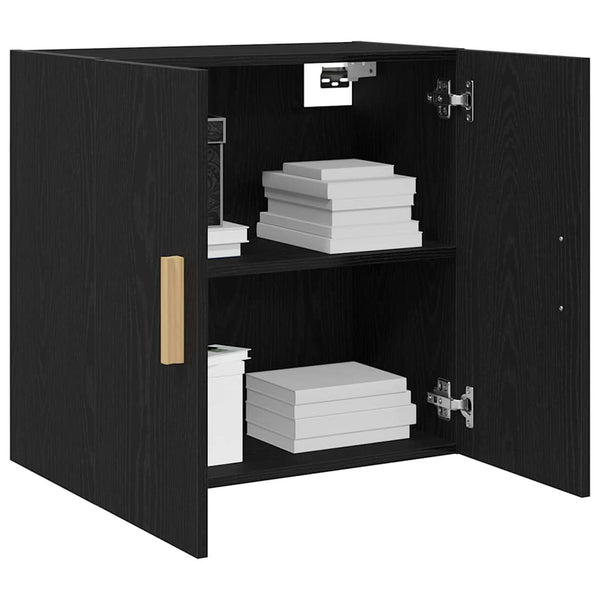 Wandschrank Schwarz Eichenoptik 60 cm
