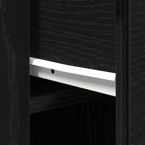 Schreibtisch Schwarz Eichenoptik mit Stauraum