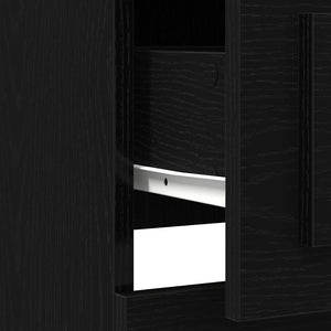 Highboard Schwarz Eichen-Optik, 103.5 cm hoch
