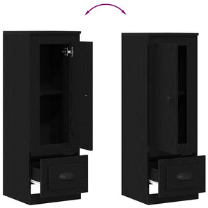 Highboard Schwarz Eichen-Optik, 103.5 cm hoch