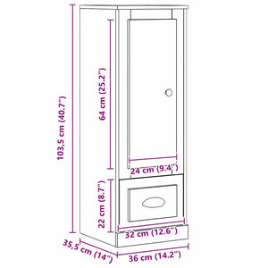 Highboard Schwarz Eichen-Optik, 103.5 cm hoch