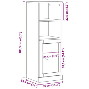 Highboard Schwarze Eiche, 103,5 cm hoch