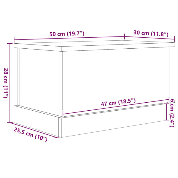 Aufbewahrungsbox Schwarz Eichenoptik 50x30x28 cm
