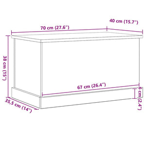 Aufbewahrungsbox Eichen-Optik Schwarz 70x40x38cm