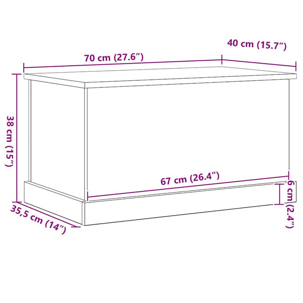 Aufbewahrungsbox Eichen-Optik Schwarz 70x40x38cm