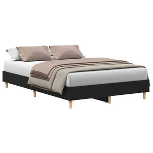 Bettrahmen 203x123 cm Schwarz Eichenoptik