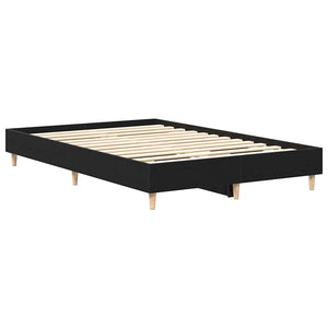 Schwarzes Bettgestell Eichenoptik 193x123 cm