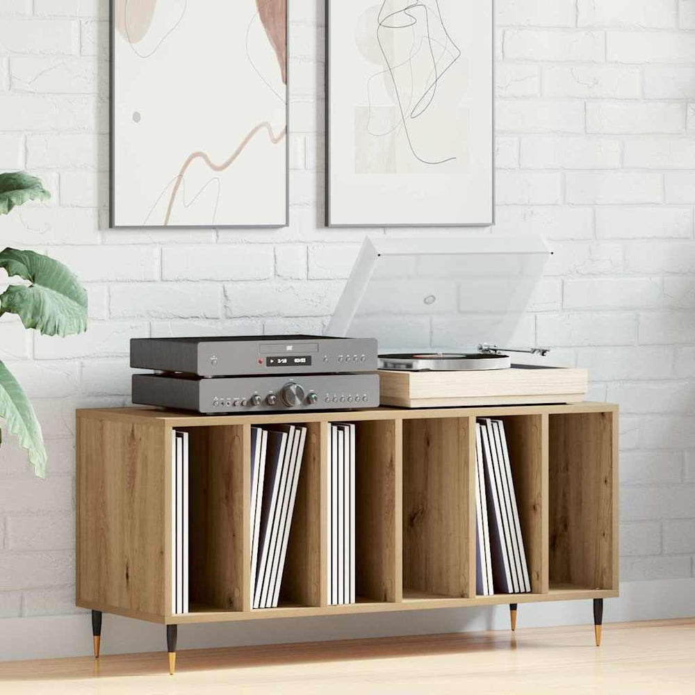 Schallplattenschrank Artisan Eiche mit Regal