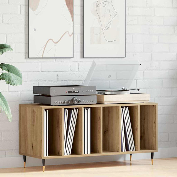 Schallplattenschrank Artisan Eiche mit Regal