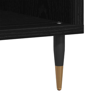 Schallplattenschrank Schwarz Eichenoptik