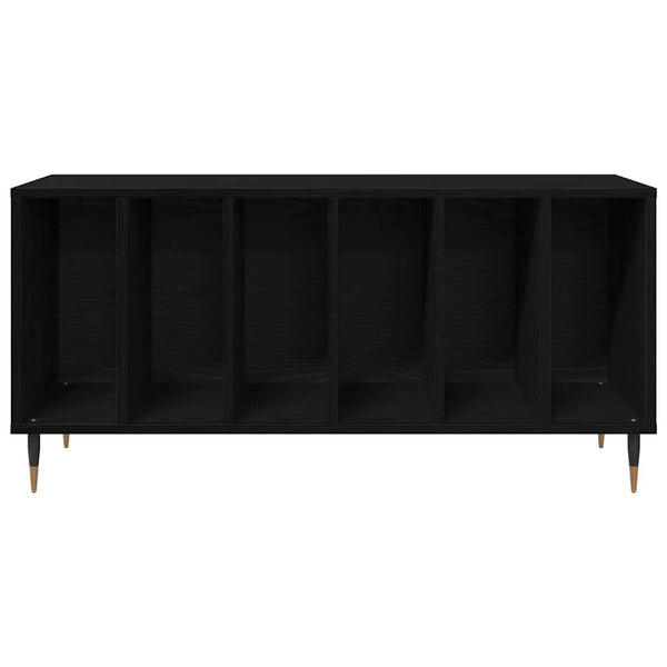 Schallplattenschrank Schwarz Eichenoptik