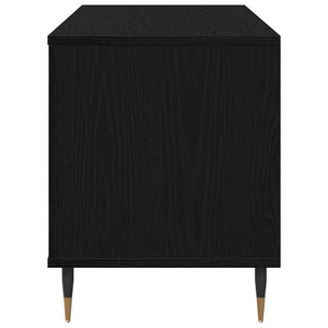 Schallplattenschrank Schwarz Eichenoptik