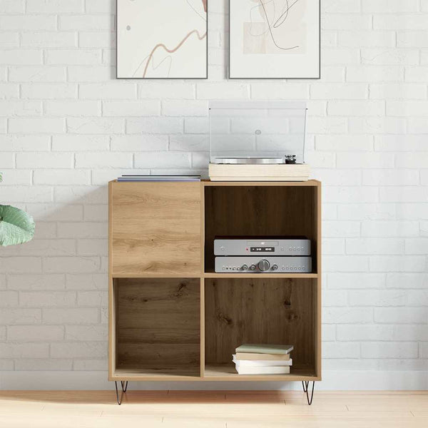 Schallplattenschrank Artisan Eiche mit Regal