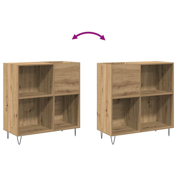 Schallplattenschrank Artisan Eiche mit Regal