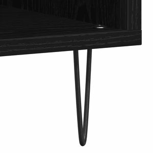 Schallplattenschrank Schwarz Eichenoptik