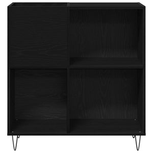 Schallplattenschrank Schwarz Eichenoptik