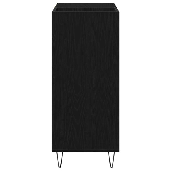 Schallplattenschrank Schwarz Eichenoptik