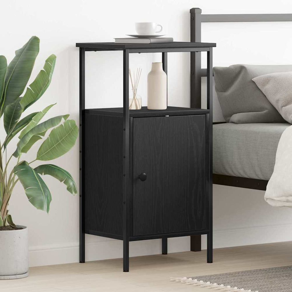 vidaXL Nightstand Black Oak Look 41 x 31 x 80 cm Engineered Wood