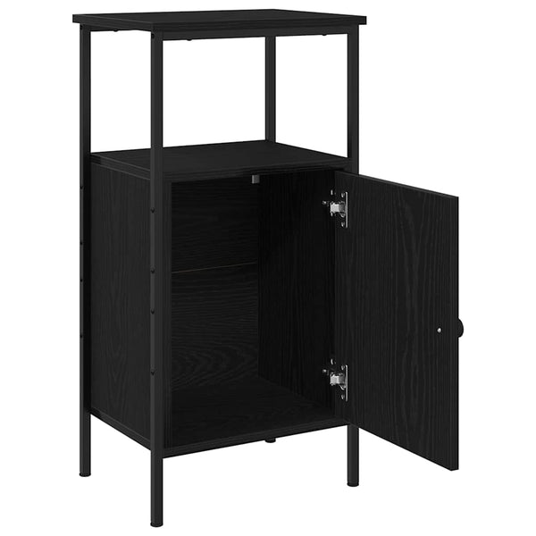Nachttisch Schwarz Eichenoptik 80cm