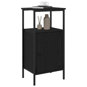 Nachttisch Schwarz Eichenoptik 80cm