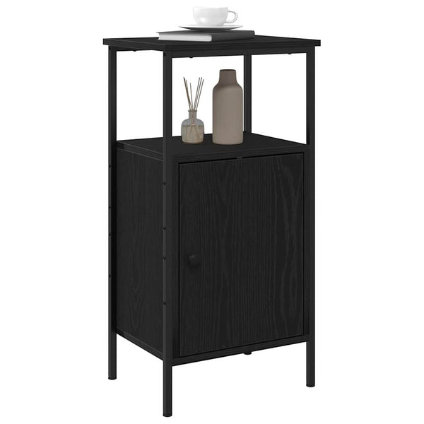 Nachttisch 2er-Set Schwarz Eichenoptik