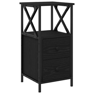 Nachttisch 2er-Set, Schwarz Eiche