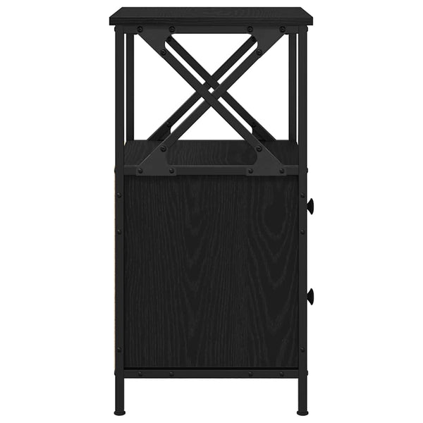 Nachttisch 2er-Set, Schwarz Eiche