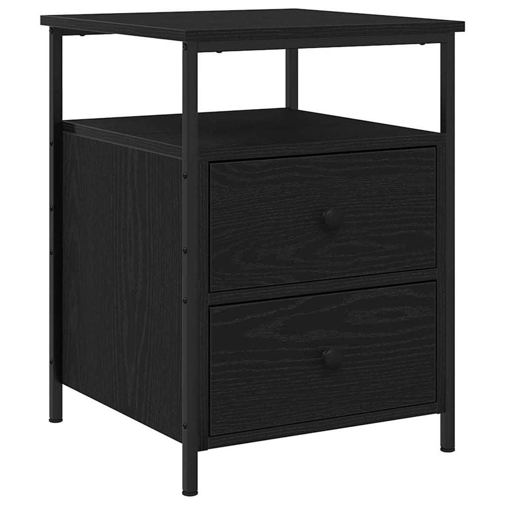 vidaXL Bedside Cabinet Black Oak Look 34 x 35.5 x 50 cm Engineered Wood