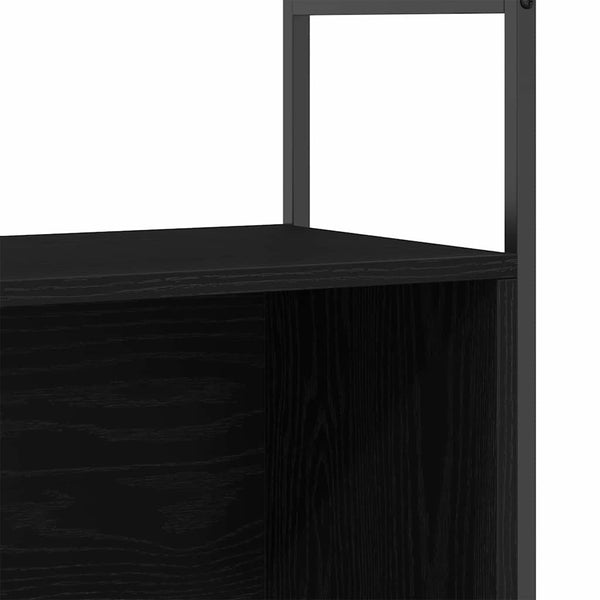 Schwarzes Bücherregal Eichenoptik, 80 cm