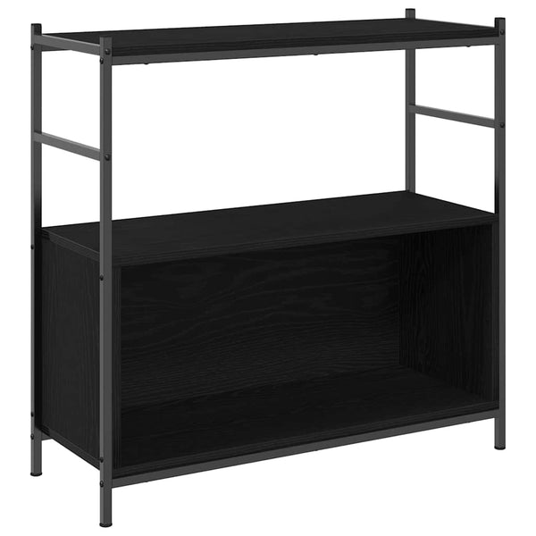 Schwarzes Bücherregal Eichenoptik, 80 cm