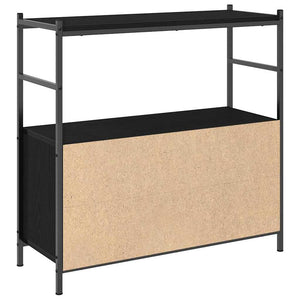 Schwarzes Bücherregal Eichenoptik, 80 cm