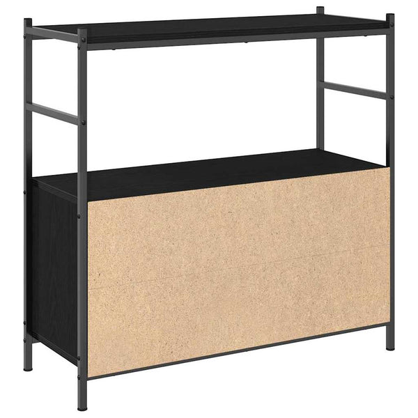 Schwarzes Bücherregal Eichenoptik, 80 cm