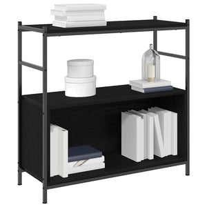 Schwarzes Bücherregal Eichenoptik, 80 cm