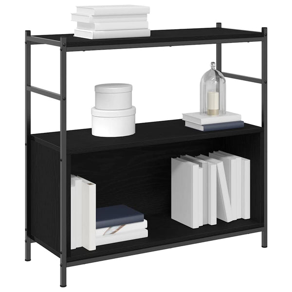 Schwarzes Bücherregal Eichenoptik, 80 cm
