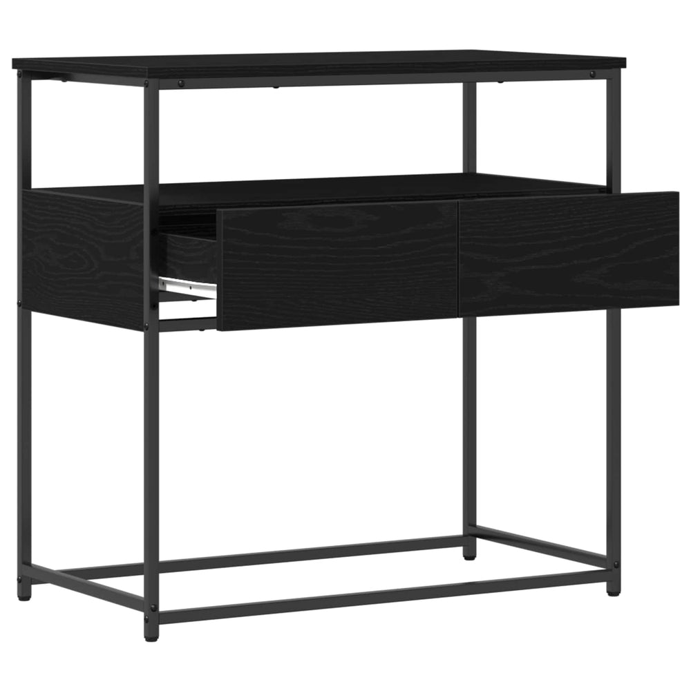 Schwarzer Konsolentisch Eichen-Optik 75 cm
