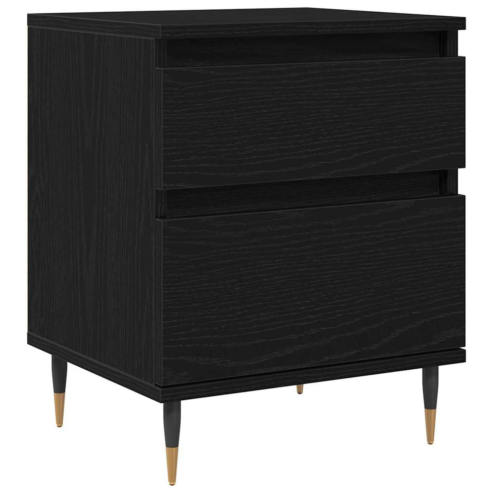 vidaXL Bedside Cabinet Black Oak Look 40 x 35 x 50 cm Engineered Wood