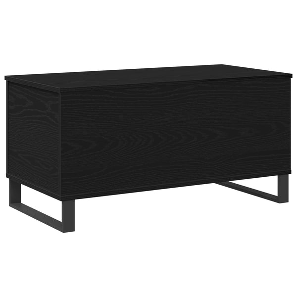 Schwarzer Couchtisch Eichenoptik 90 cm