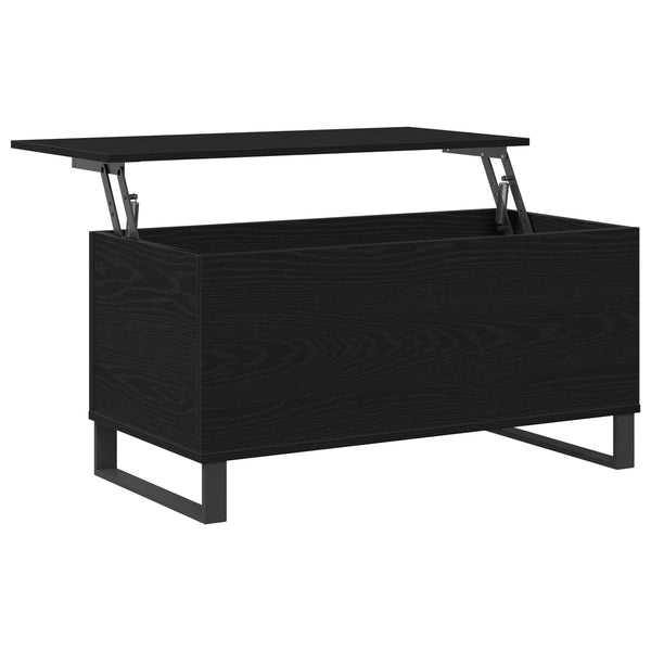 Schwarzer Couchtisch Eichenoptik 90 cm