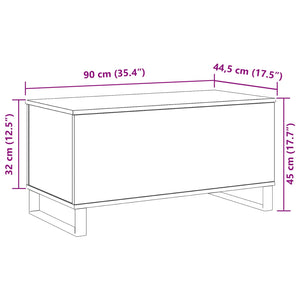Schwarzer Couchtisch Eichenoptik 90 cm
