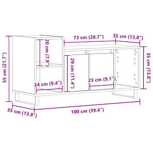 TV-Schrankset Schwarz Eichen-Optik 100 cm